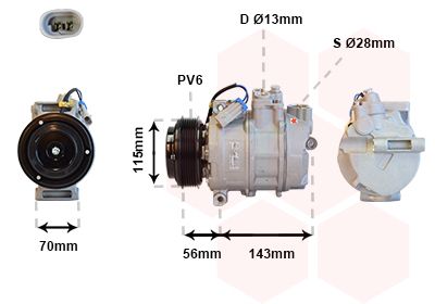 VAN WEZEL Компрессор, кондиционер 3700K357